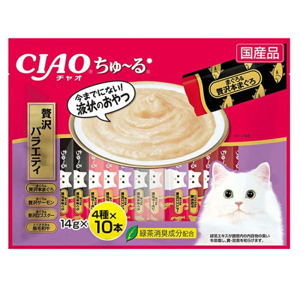 いなば　ちゅ〜る　４０本入り　贅沢バラエティ（１４ｇ×４種×１０本）　ちゅーる　チュール　猫