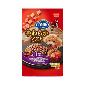 コンボ　ドッグ　やわらかソフト　１１歳以上　角切りビーフ・ささみ　野菜ブレンド　７２０ｇ（２４０ｇ×３袋）