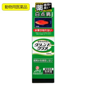 動物用医薬品　観賞魚用魚病薬　ニチドウ　グリーンＦクリアー　１２０ｍＬ　薬効１０〜１４日間　水草可　白点病｜chanet