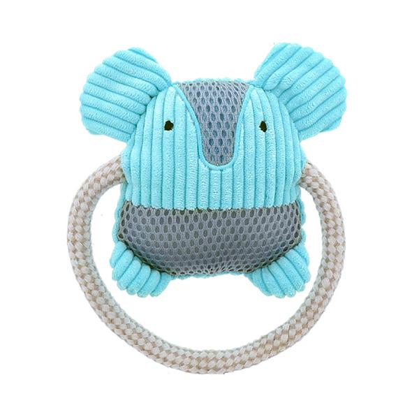 犬用おもちゃ　ふわふわデンタルロープぬいぐるみ　ぞう　超小型犬〜小型犬