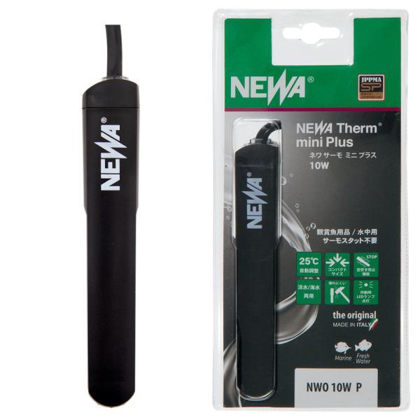 ＮＥＷＡ　サーモミニプラス　１０Ｗ　２５℃固定　〜５Ｌ水槽　通電確認機能付き　ヒーター　熱帯魚