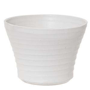 アウトレット品　国産　手作り睡蓮鉢　益子焼　彩（ＳＡＩ）　姫睡蓮鉢　白マット釉　直径２３ｃｍ　ビオトープ　訳あり