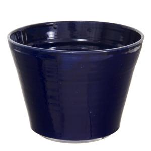 アウトレット品　国産　手作り睡蓮鉢　益子焼　彩（ＳＡＩ）　姫睡蓮鉢　瑠璃　直径２３ｃｍ　ビオトープ　訳あり