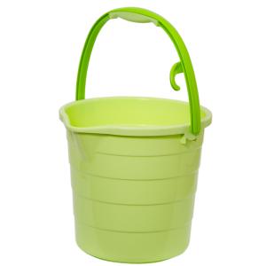ピジョンバケツ　１０Ｌ　グリーン　ホース固定具・水量メモリ付き！