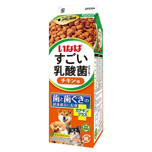 アウトレット品　ドッグフード　いなば　すごい乳酸菌クランキー　牛乳パック　チキン味　３８０ｇ　訳あり