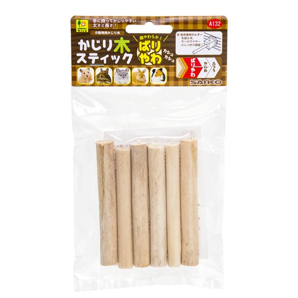 三晃商会　かじり木スティック　ばりやわ　ケナフ木材