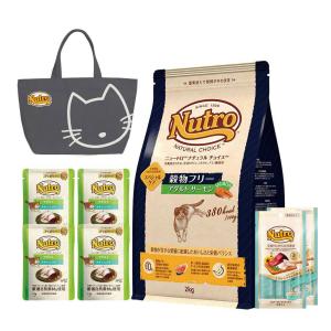 ミニバッグおまけ付　ニュートロ　猫　成猫用　セット　ナチュラルチョイス　穀物フリー　サーモン　２ｋｇ＋パウチ　４袋＋おやつ　２袋｜chanet