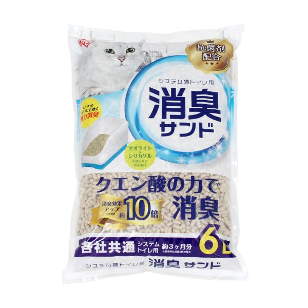 猫砂　アイリスオーヤマ　各社共通システム猫トイレ用　におわない消臭サンド　６Ｌ×４袋　ＴＩＡ−６Ｃ　...