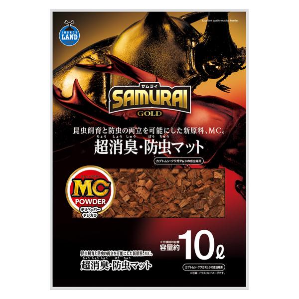 マルカン　昆虫マット　ＳＡＭＵＲＡＩ　ＧＯＬＤ　超消臭・防虫マット　１０Ｌ　チリペッパー×ヤシガラ