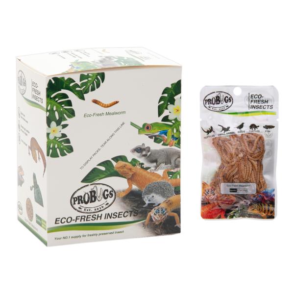 【送料無料】プロバグズ　真空パック生昆虫　ミルワーム　１箱（２０ｇ×１０袋）＋１袋