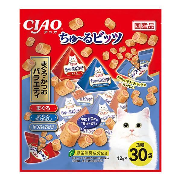 いなば　ＣＩＡＯ　ちゅ〜るビッツ　まぐろ・かつお　バラエティ　３０袋入り　ちゅーる　チュール　猫