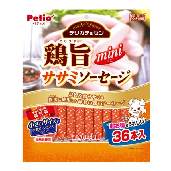 ペティオ　デリカテッセン　鶏旨　ミニ　ササミソーセージ　３６本入