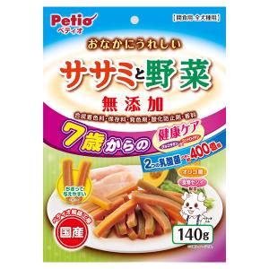 ペティオ おなかにうれしい 無添加 ササミと野菜 7歳からの健康ケア 140g