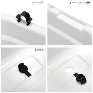 簡易梱包 角型タライ 80型 白 水抜栓付(約...の詳細画像1