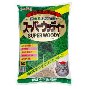 猫砂　常陸化工　固まる木製猫砂　スーパーウッディー　６Ｌ　猫砂　おがくず　固まる　燃やせる　お一人様６点限り｜chanet