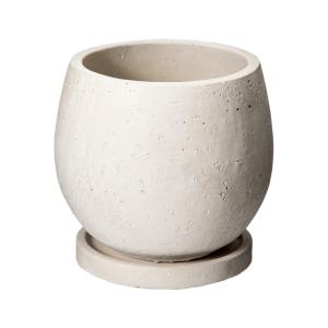 プライングリーズボウル M ホワイト 受け皿付き 植木鉢
