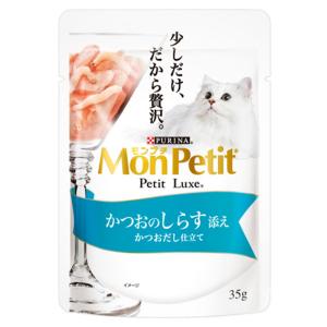 ボール売り　モンプチ　プチリュクス　パウチ　かつおしらす添え　かつおだし仕立て　３５ｇ×１２袋｜chanet