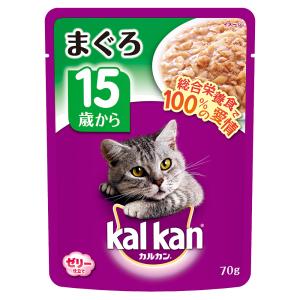 カルカン パウチ ジューシーゼリー仕立て 15歳から まぐろ 70g 2袋入り キャットフード 超高齢猫用