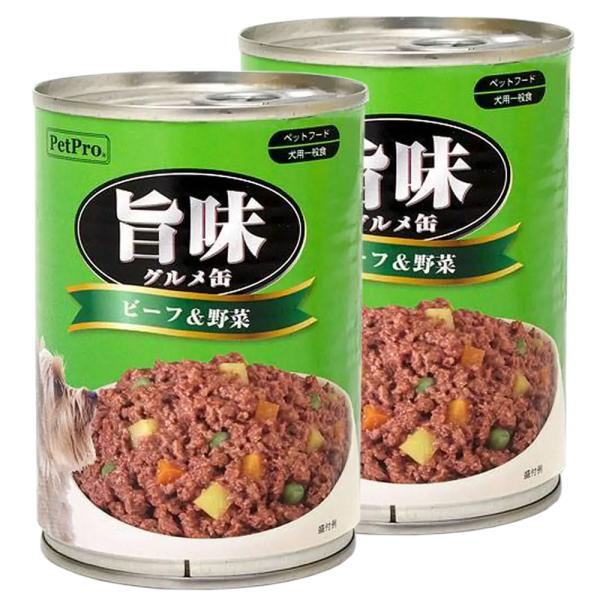 ペットプロ　旨味グルメ　ビーフ＆野菜　３７５ｇ×２缶　ドッグフード