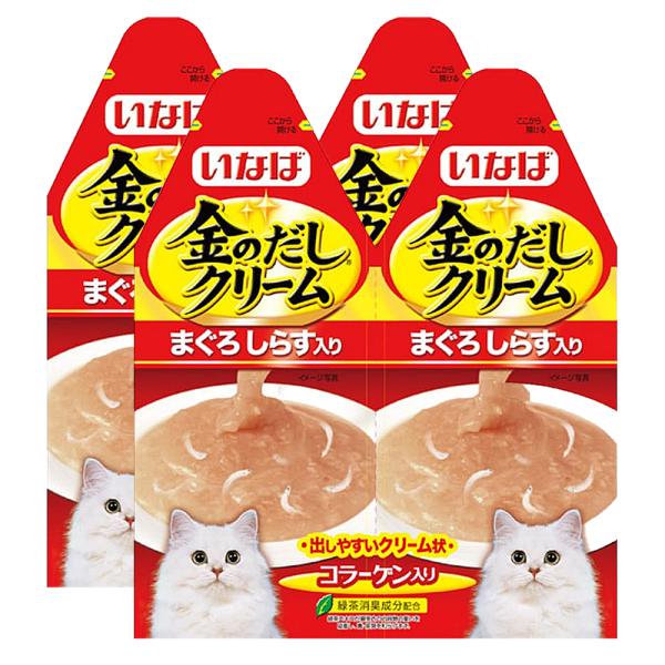 いなば　金のだしクリーム　まぐろ　しらす入り　６０ｇ　（３０ｇ×２）　２袋入り　キャットフード　金の...