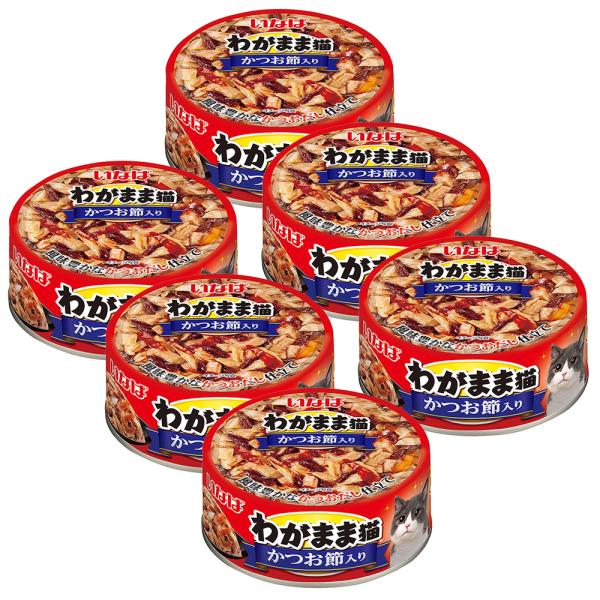 いなば　わがまま猫　かつお節入り　かつお・まぐろ　１１５ｇ×６缶