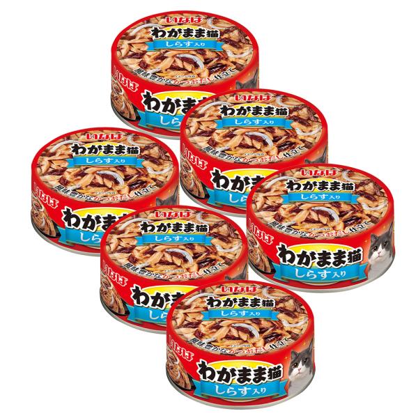 いなば　わがまま猫　しらす入り　かつお・まぐろ　１１５ｇ×６缶