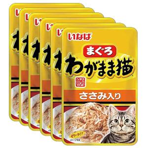 いなば　わがまま猫まぐろパウチささみ入り　４０ｇ×６袋｜chanet