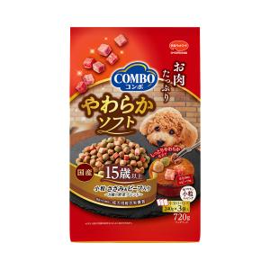 コンボ　ドッグ　やわらかソフト　１５歳以上　小粒ささみ・ビーフ　野菜ブレンド　７２０ｇ（２４０ｇ×３袋）