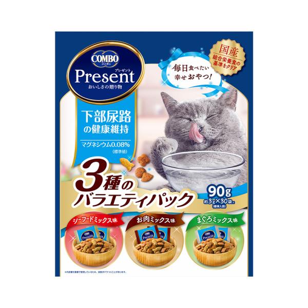 コンボ　プレゼント　キャット　おやつ　下部尿路の健康維持　３種のバラエティパック　９０ｇ