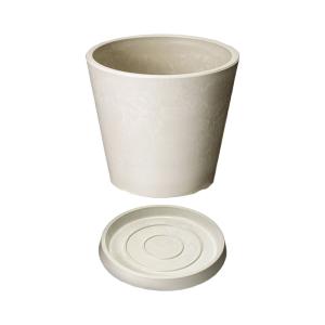 リッチェル ボタニー ラウンドポット 14型 ホワイト プレート付き