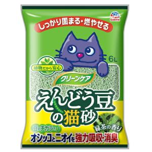 猫砂　クリーンケア　えんどう豆の猫砂　緑茶の香り　６Ｌ　お一人様５点限り