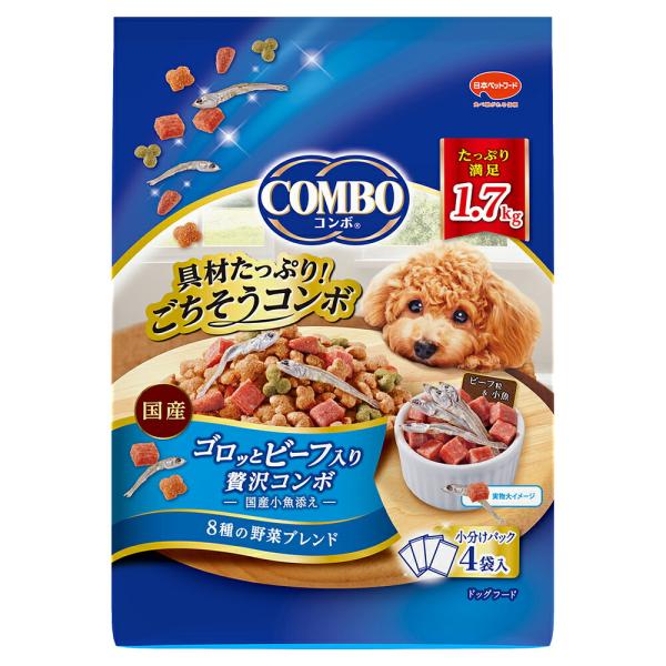ドッグフード　コンボ　ドッグ　ゴロッとビーフ入り　１．７ｋｇ（４２５ｇ×４袋）