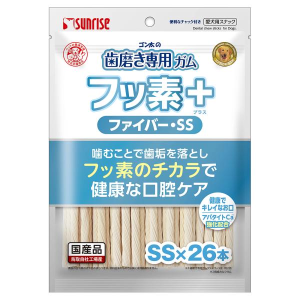 ゴン太の歯磨き専用ガム　フッ素プラス　ファイバーＳＳサイズ　アパタイトカルシウム入り　２６本