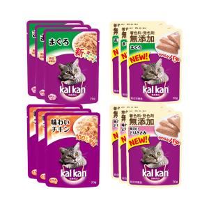 《終売》キャットフード　カルカン　パウチ　成猫用　まぐろ＆チキン　４種１２袋セット　お試し