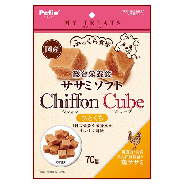 ペティオ　マイトリーツ　総合栄養食　ササミソフト　シフォンキューブ　鶏ササミ　７０ｇ