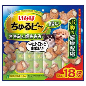 いなば　ちゅるビ〜　ささみと焼ささみ　野菜入り　お腹の健康配慮　１０ｇ×１８袋入り