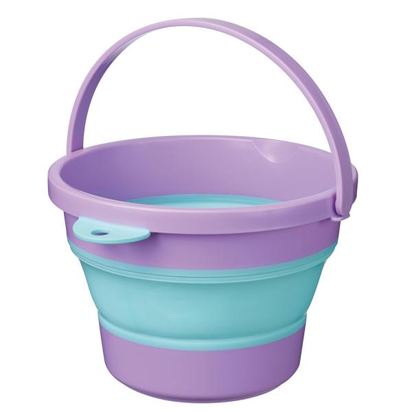 伊勢藤　折りたたみ　ソフトバケツミニ　３．７Ｌ　パープル　バケツ