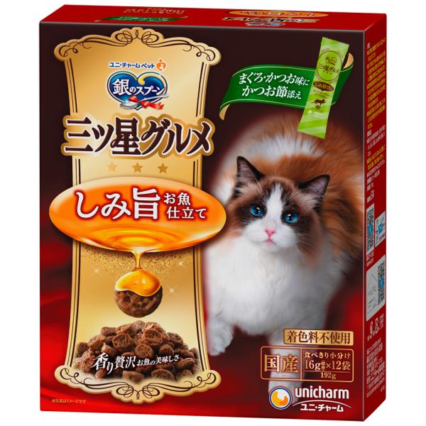 キャットフード　銀のスプーン　三ツ星グルメ　しみ旨お魚仕立て　まぐろ・かつお味にかつお節添え　１９２...