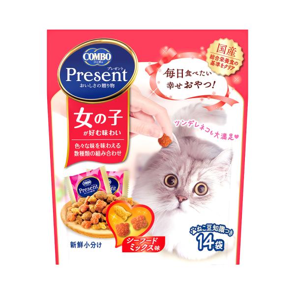 コンボ　プレゼント　キャット　おやつ　女の子　シーフードミックス味　４２ｇ（３ｇ×１４袋）