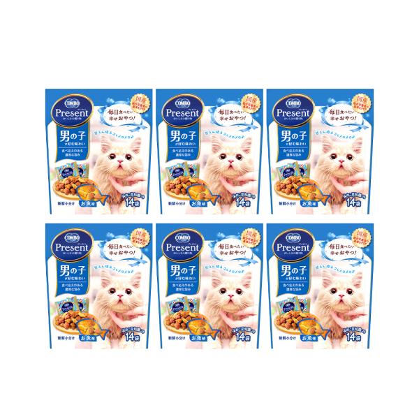 コンボ　プレゼント　キャット　おやつ　男の子　濃厚旨みのお魚味　４２ｇ（３ｇ×１４袋）　６個入り
