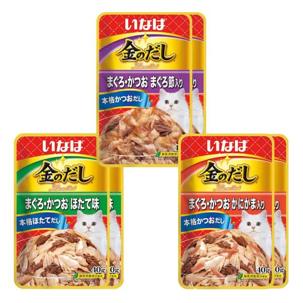 いなば　金のだし　パウチ　４０ｇ　３種各２袋　Ｃセット　キャットフード
