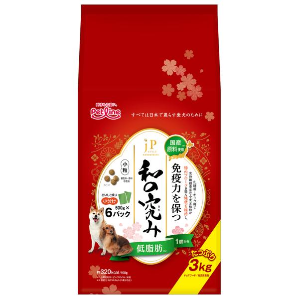 ドッグフード　ＪＰスタイル　和の究み　小粒　低脂肪　１歳から　３ｋｇ（５００ｇ×６）