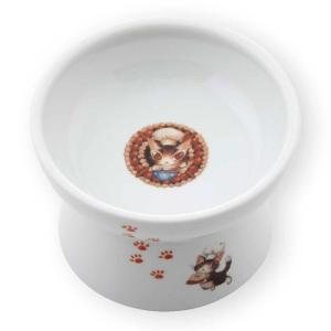 猫壱　猫用　脚付フードボウルレギュラーダヤン　お菓子のまんだら　食器　えさいれ　餌入れ　陶器　レンジ　お一人様５点限り