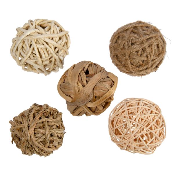 ｆｕｕ　小動物のおもちゃ　素材の違うラタン系おもちゃ５点ｓｅｔ　ＮＥＷ