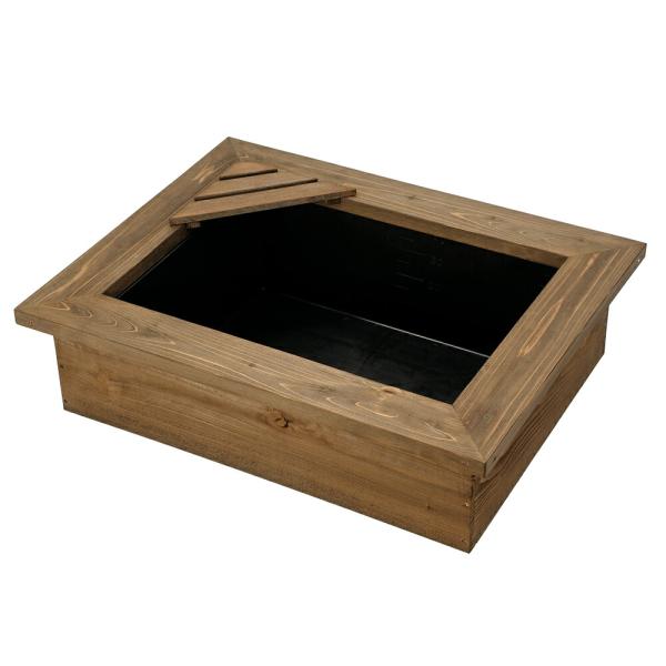 睡蓮鉢　（大型）ビオトープ用　木製枠スノコ付＋マルチボックス　プラ箱４０　ブラック　本州四国送料無料...