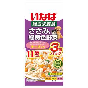 いなば　ささみと緑黄色野菜　１１歳からのチーズ入り　６０ｇ×３袋　１６袋入り