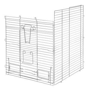HOEI 鳥かご R440LL−P 半月スタンド セット （37．6×37