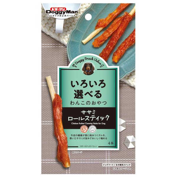 ドギーマン　ドギースナックバリュー　ササミロールスティック　４本　犬　おやつ