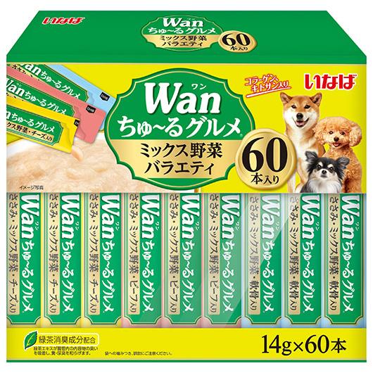 いなば　Ｗａｎちゅ〜るグルメ　ミックス野菜バラエティ　１４ｇ×６０本　ちゅーる　チュール