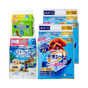 【送料無料】定期便　ペットシーツ　レギュラー　１１２枚×２個＋デオクリーン　ウェットティッシュ　つめかえ用＋マナーウェア　男の子　Ｓ｜chanet